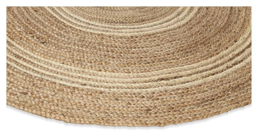 Round Inner Ring Jute Rug 150cm - Natural-abc