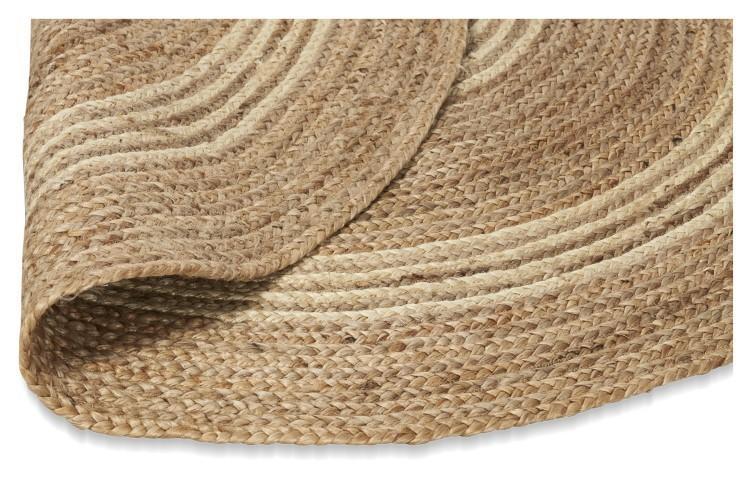 Round Inner Ring Jute Rug 150cm - Natural-abc