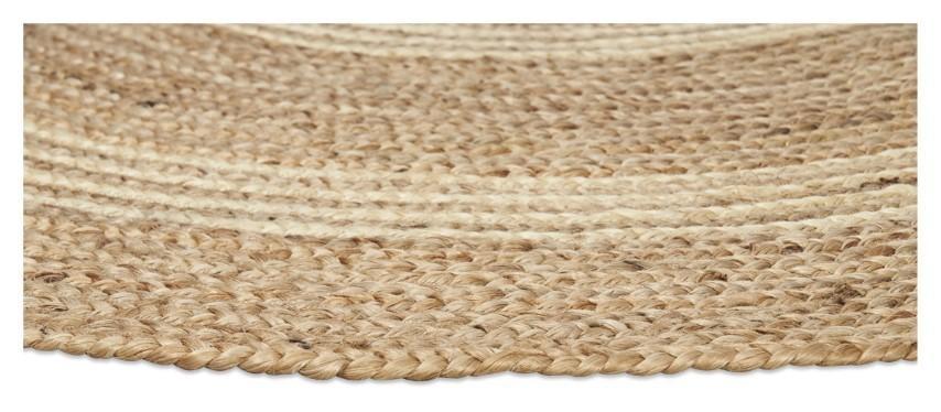 Round Inner Ring Jute Rug 150cm - Natural-abc