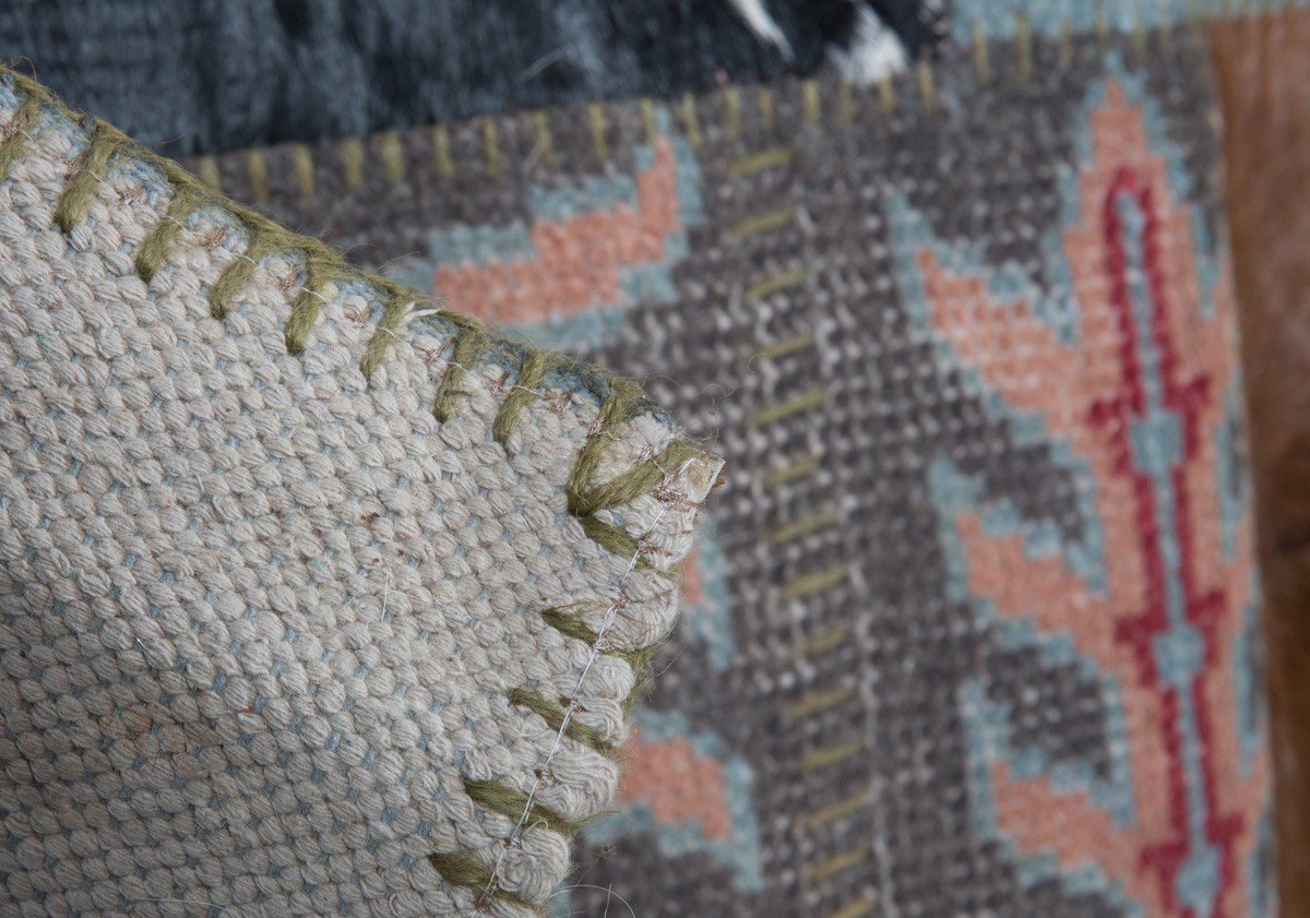 Rug Aramis Handmade Patch Wool and Hair on Hide-abc