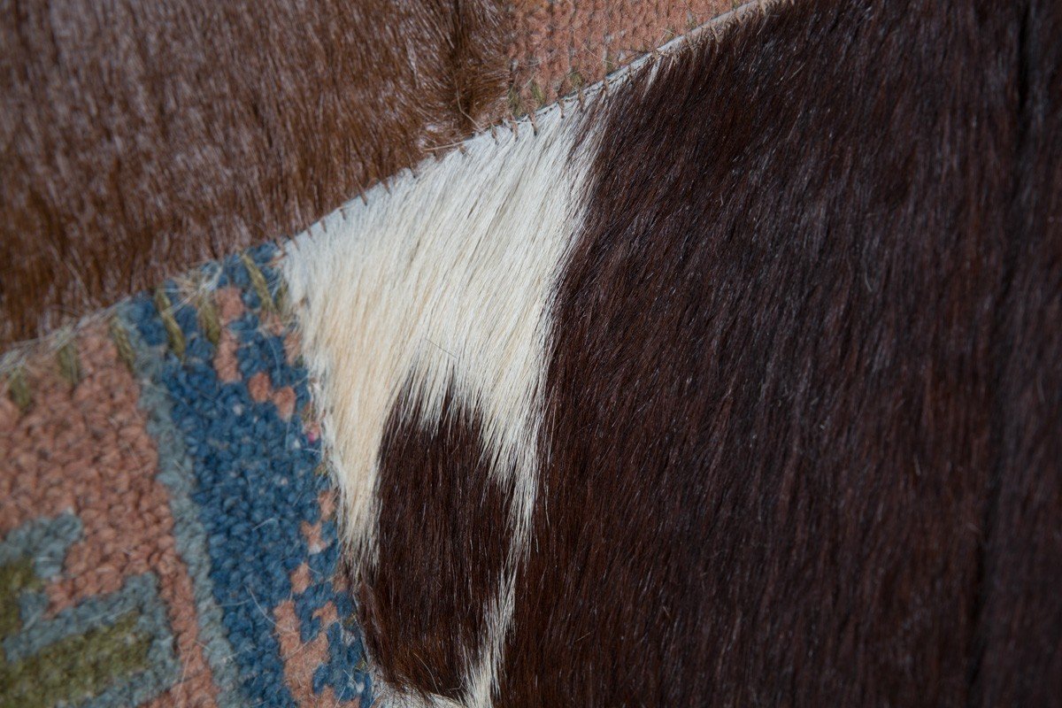 Rug Aramis Handmade Patch Wool and Hair on Hide-abc