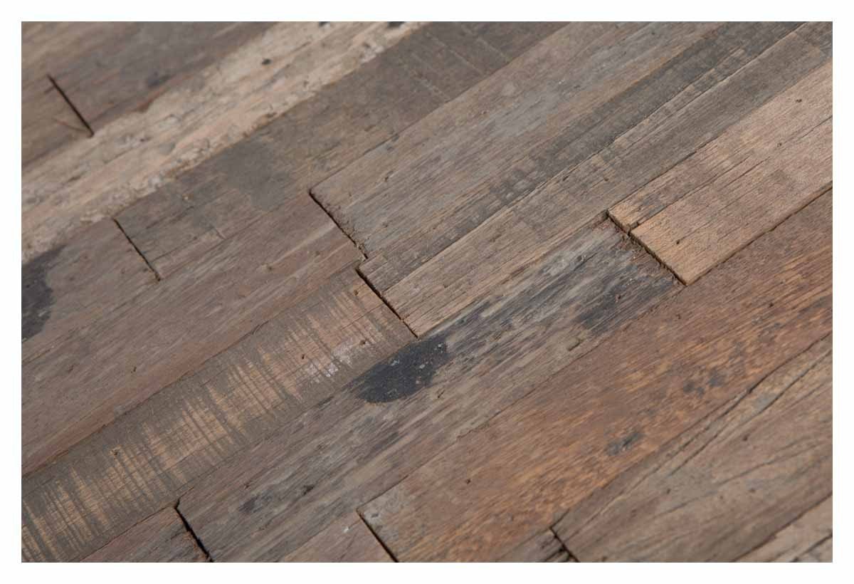 Vintage Round Distressed Wood and Iron Coffee Table-abc