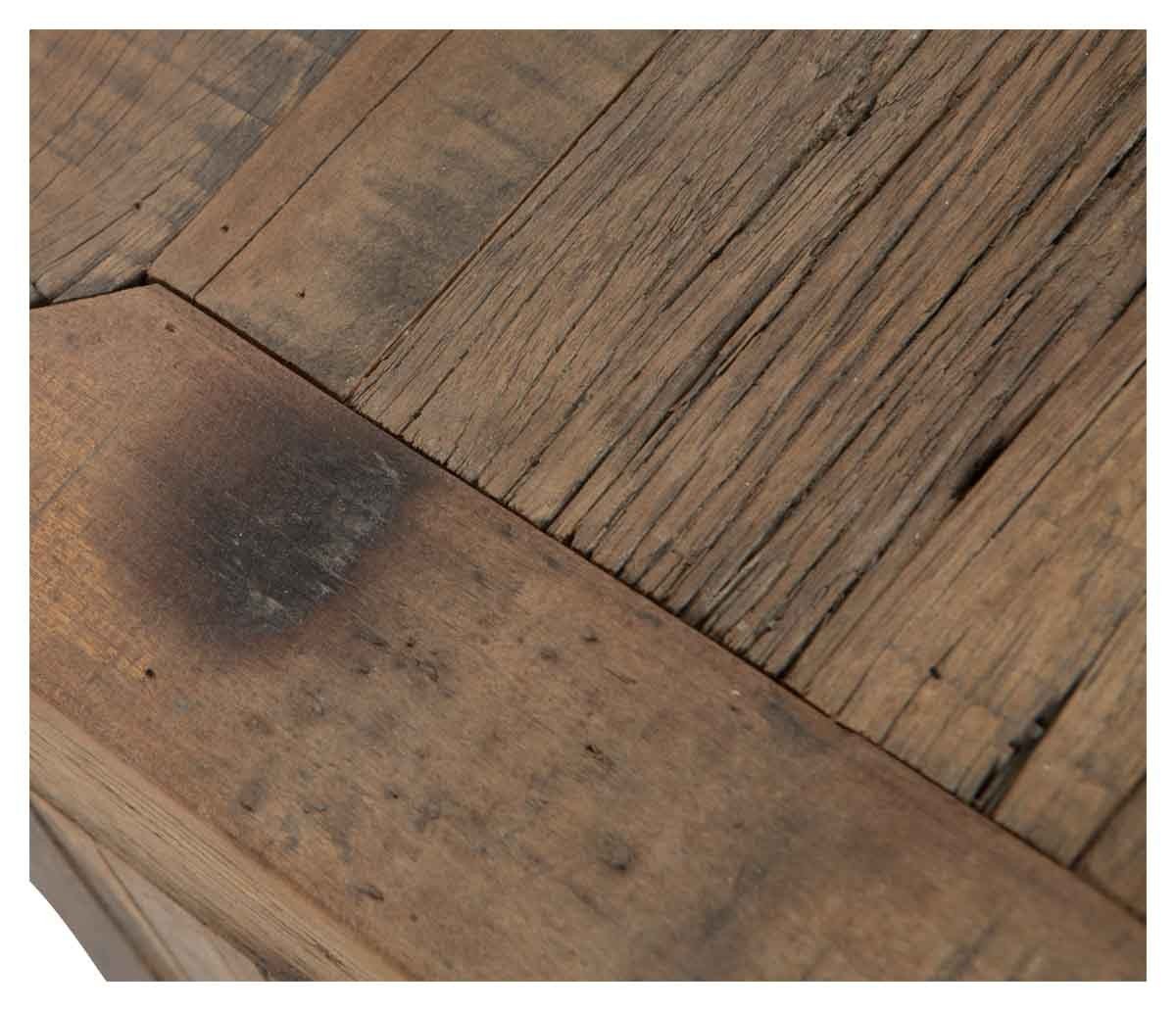 Vintage Distressed Wood and Iron One Drawer Bedside Table-abc