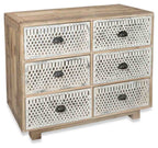 Vintage Distressed Wood and Iron Six Drawer Dresser-abc