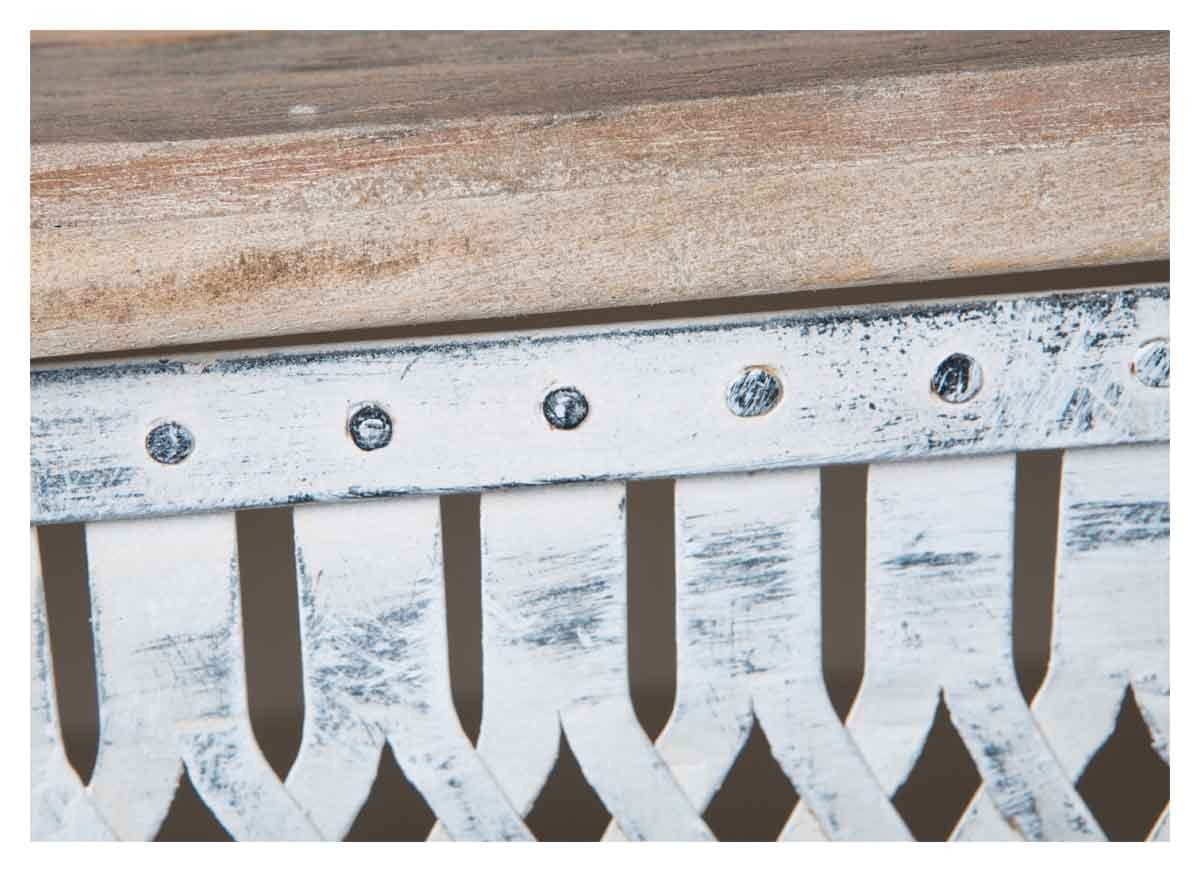 Vintage Distressed Wood and Iron Six Drawer Dresser-abc