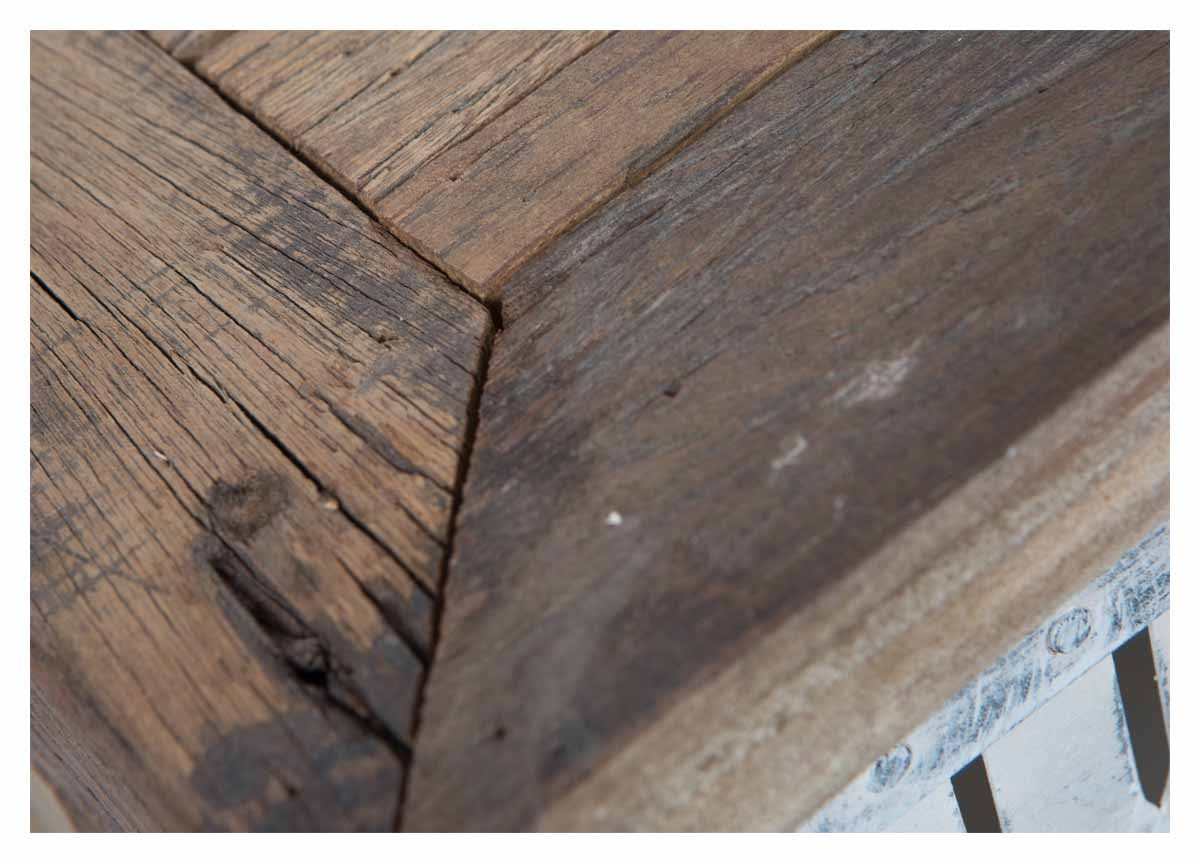 Vintage Distressed Wood and Iron Six Drawer Dresser-abc