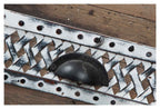 Vintage Distressed Wood and Iron Two Drawer Console-abc