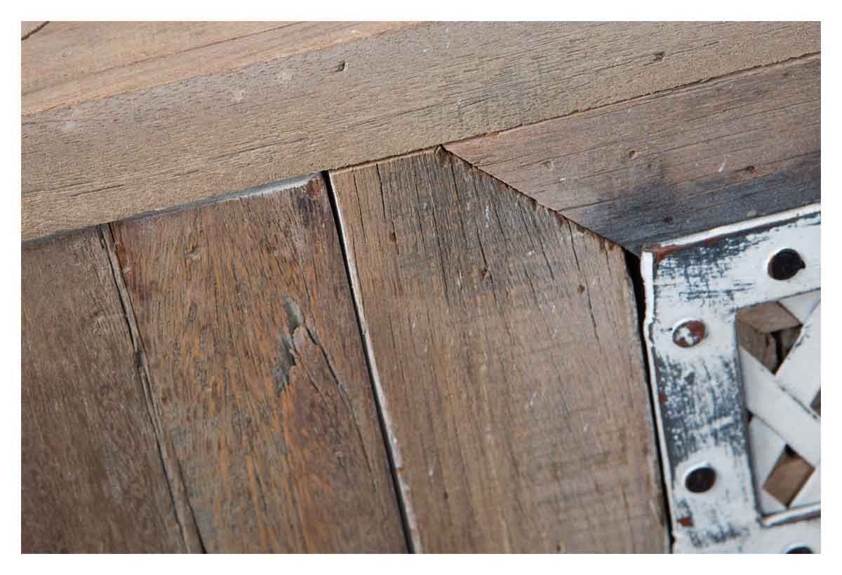 Vintage Distressed Wood and Iron Two Drawer Console-abc