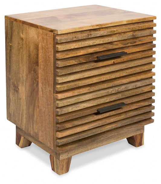 Ajara Two Draw Ribbed Bedside Table-abc