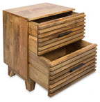 Ajara Two Draw Ribbed Bedside Table-abc