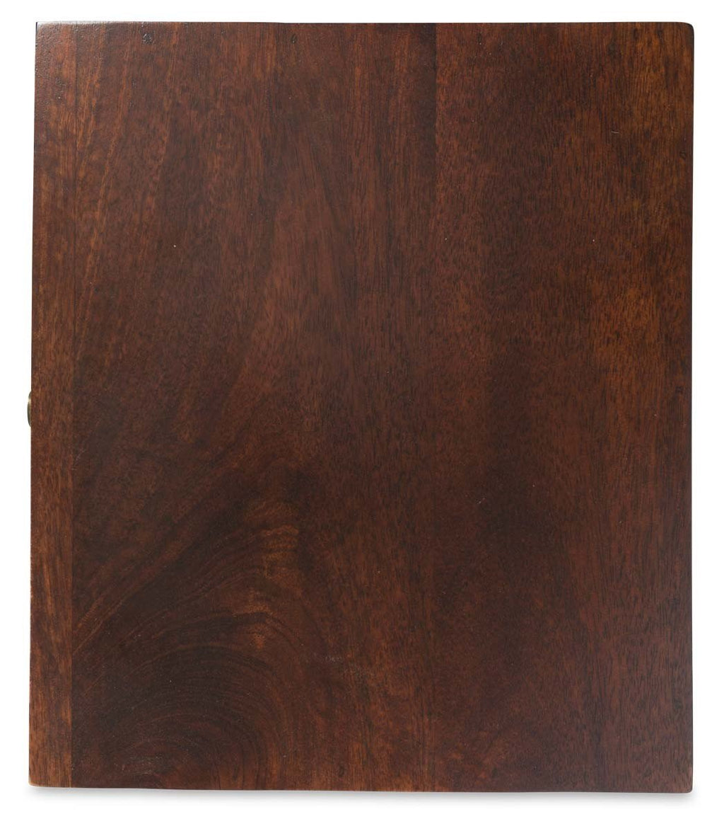 Wooden Two Draw Side Table with Straight Line Bone Inlay-abc