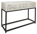 Flat Mother of Pearl Shell Wooden Console with Three Draws-abc