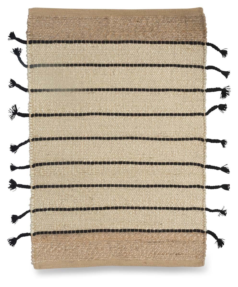 Asmita Jute Handloom Floor Mats with Side Fringe 60x90-abc