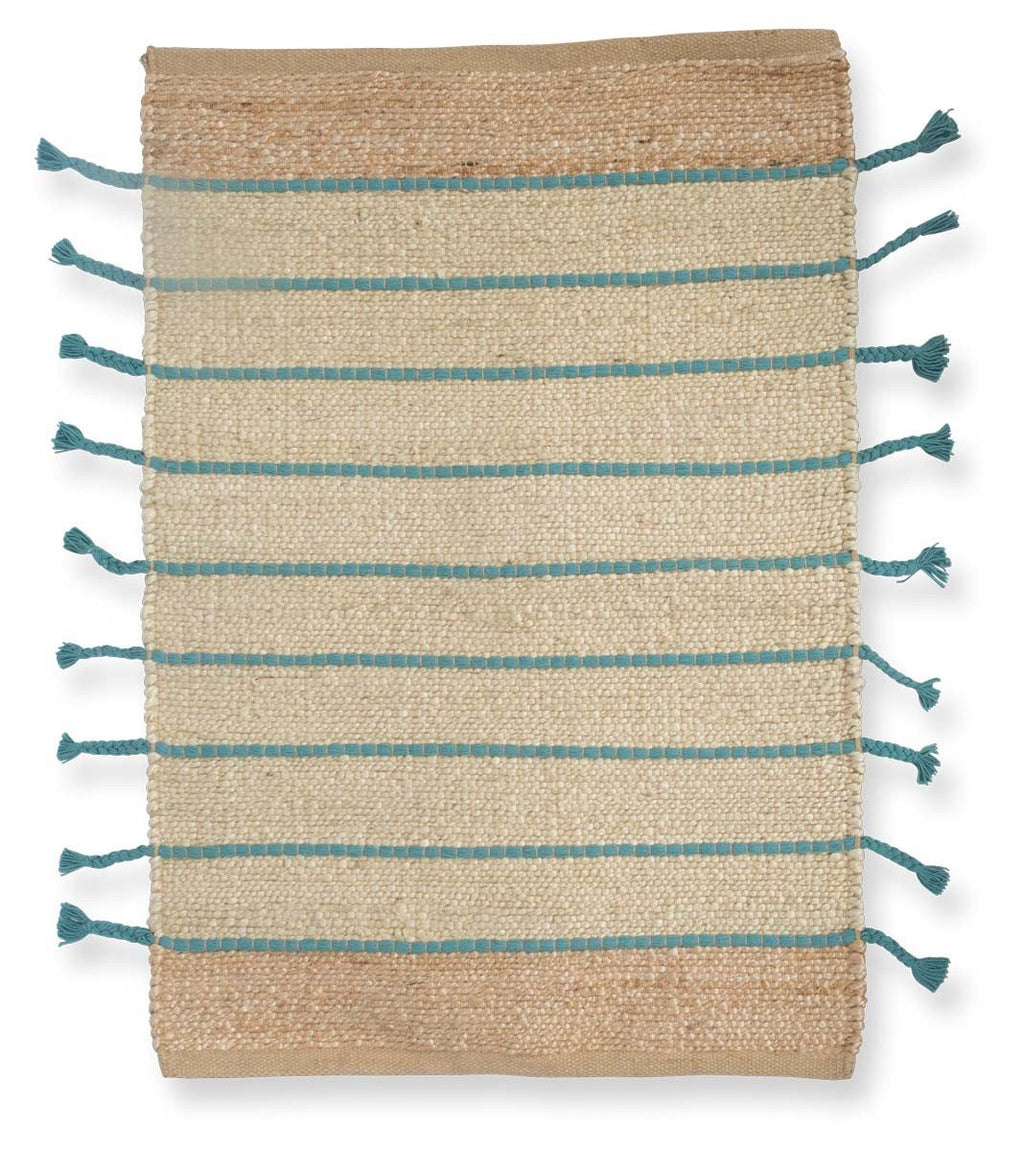 Asmita Jute Handloom Floor Mats with Side Fringe 60x90-abc