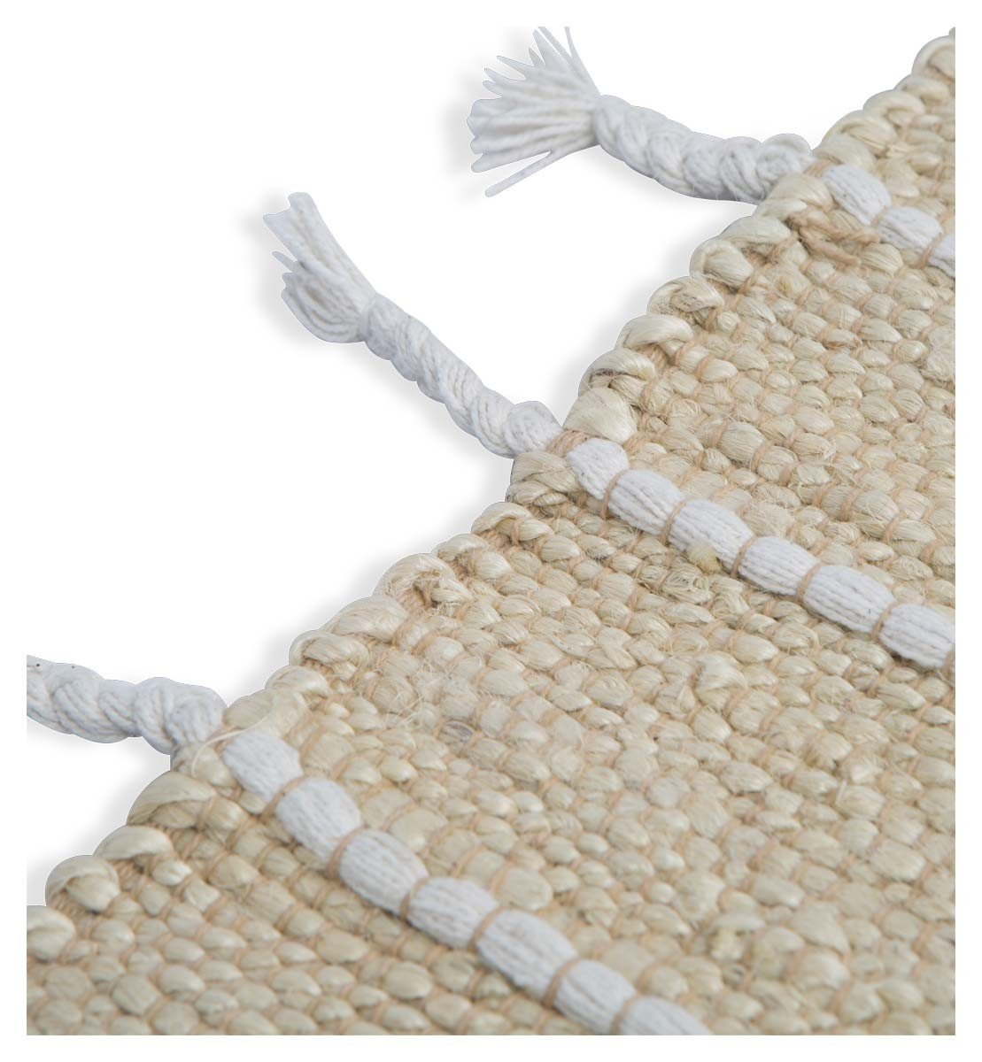 Asmita Jute Handloom Floor Mats with Side Fringe 60x90-abc