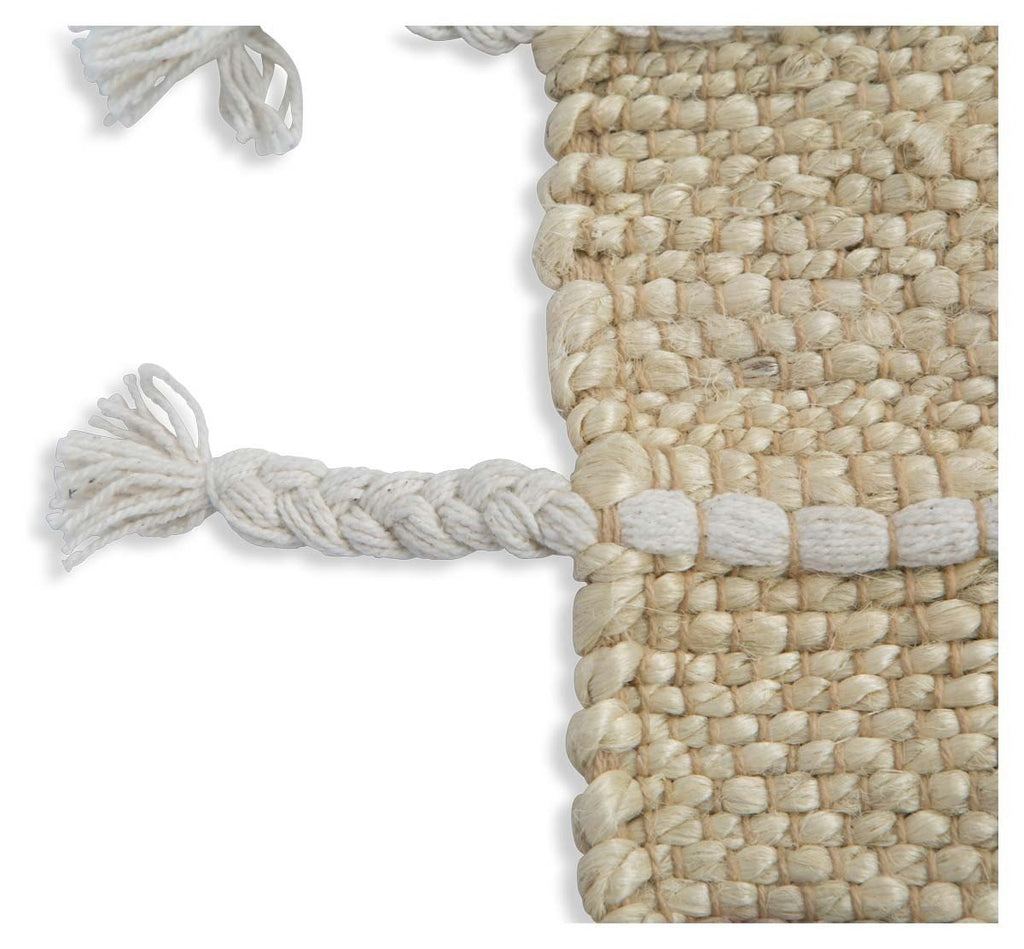 Asmita Jute Handloom Floor Mats with Side Fringe 60x90-abc