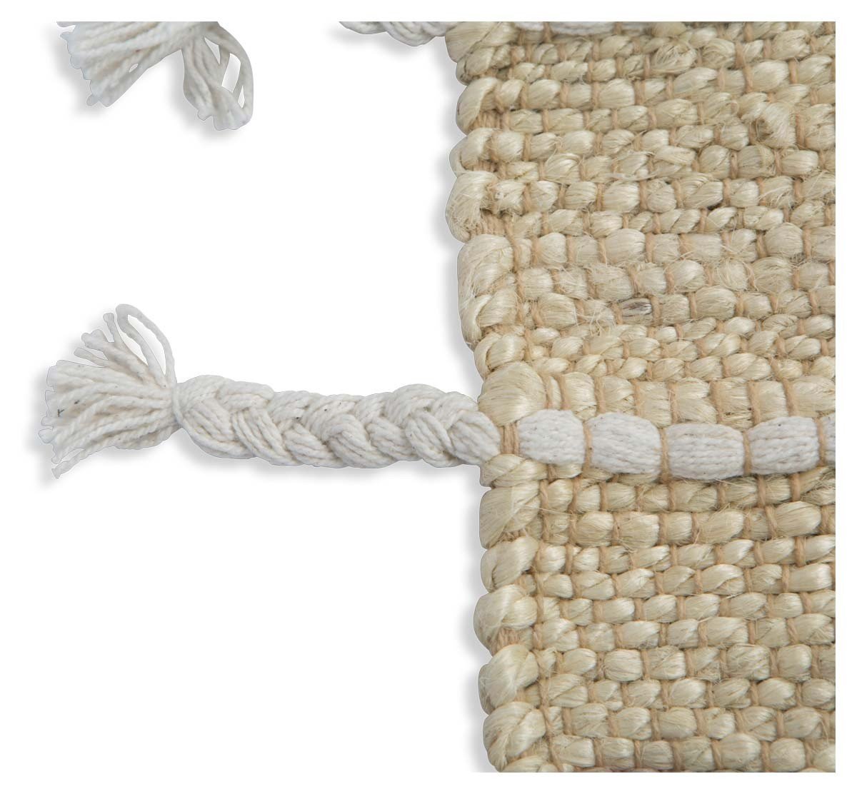 Asmita Jute Handloom Floor Mats with Side Fringe 60x90-abc