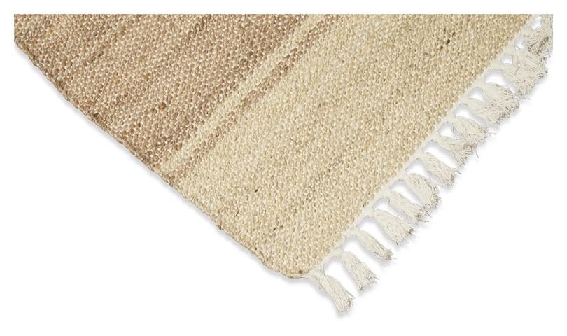 Asmita Jute HandLoom Floor Mats with Tassels - Ivory/Natural-abc
