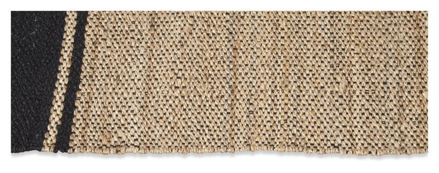 Asmita Jute HandLoom Floorr Mats with Tassels - Black/Natural-abc