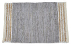Leather Jute Sumak Handloom Rug - Light Grey-abc