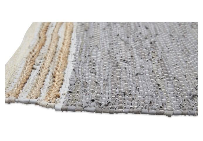 Leather Jute Sumak Handloom Rug - Light Grey-abc