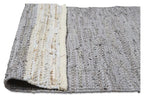 Leather Jute Sumak Handloom Rug - Light Grey-abc