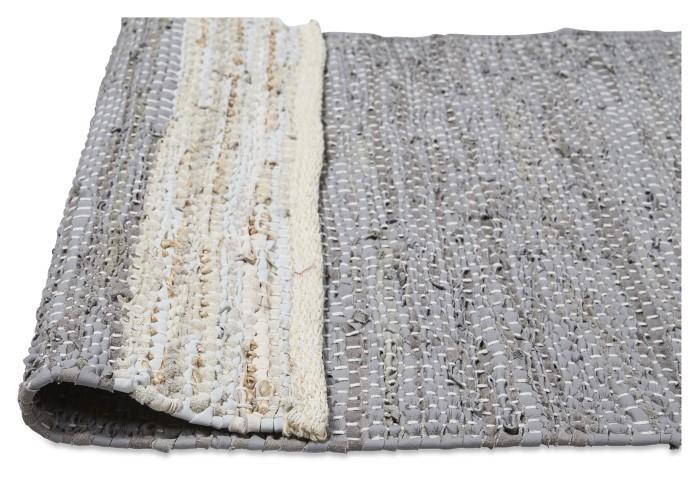 Leather Jute Sumak Handloom Rug - Light Grey-abc