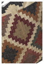 Kilm Checkered 75cm Floor Cushion w handle - Brown Multi-abc