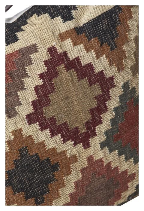 Kilm Checkered 75cm Floor Cushion w handle - Brown Multi-abc