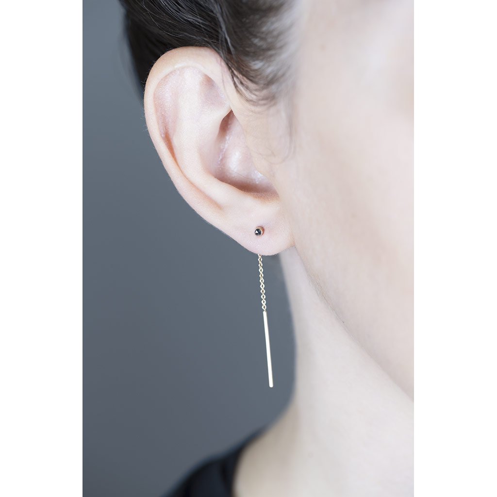 DIAMOND THREADER EARRINGS, BLACK-abc