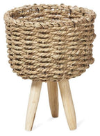 Set of 2 Lined Grass Planters - Natural-abc