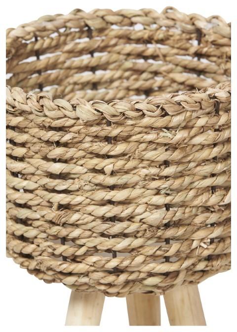 Set of 2 Lined Grass Planters - Natural-abc
