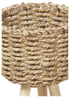 Set of 2 Lined Grass Planters - Natural-abc