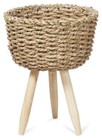 Set of 2 Lined Grass Planters - Natural-abc