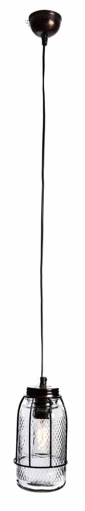 Vintage Jar Iron/Glass Ceiling Lamp-abc