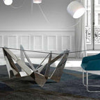 Radiance Rectangle Dining Table Glass Silver-abc