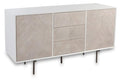 Fox & Ivy 2 Door 3 Drawer Buffet Cabinet - White Wash-abc