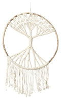Hand Knitted Cotton Tree of Life Wall Art - Natural-abc