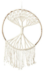 Hand Knitted Cotton Tree of Life Wall Art - Natural-abc