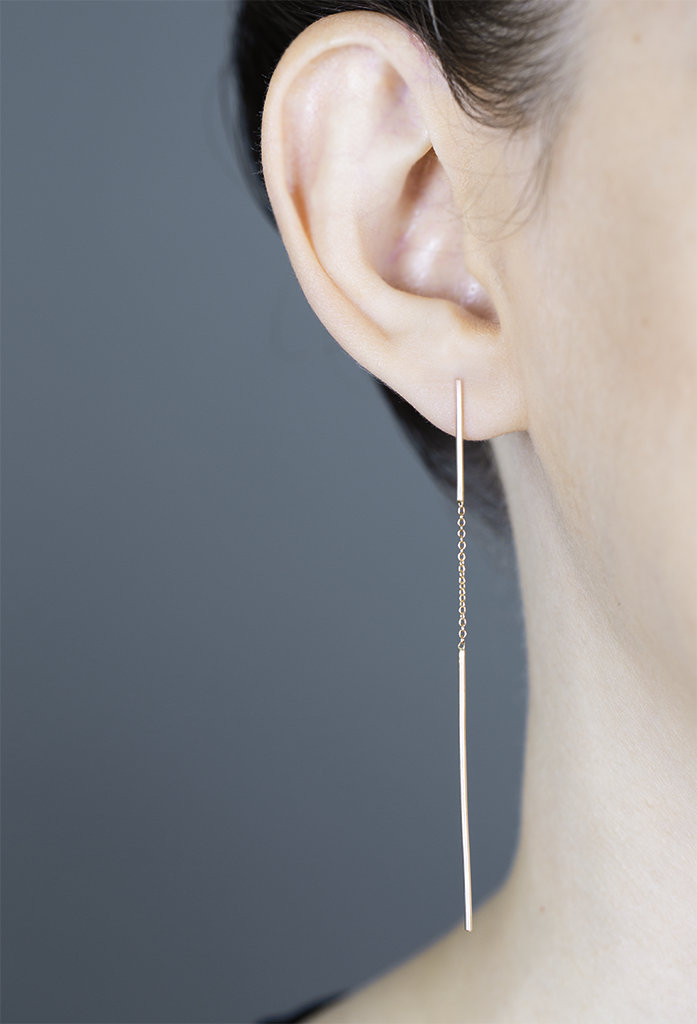 DOUBLE STICK CHAINED EARRINGS-abc