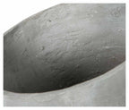 Round Concrete Planter on Wooden Oak Stand Large-abc