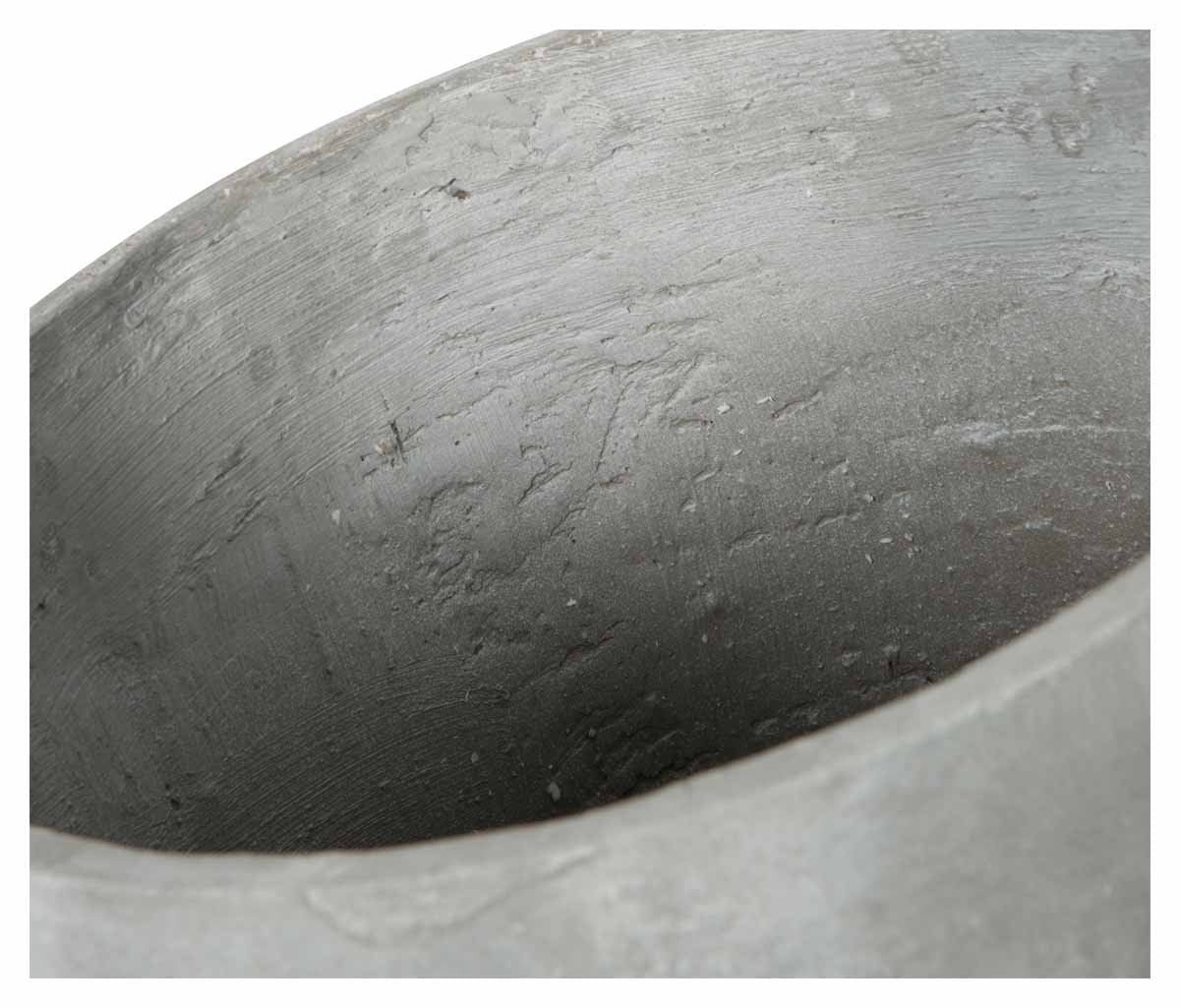 Round Concrete Planter on Wooden Oak Stand Large-abc