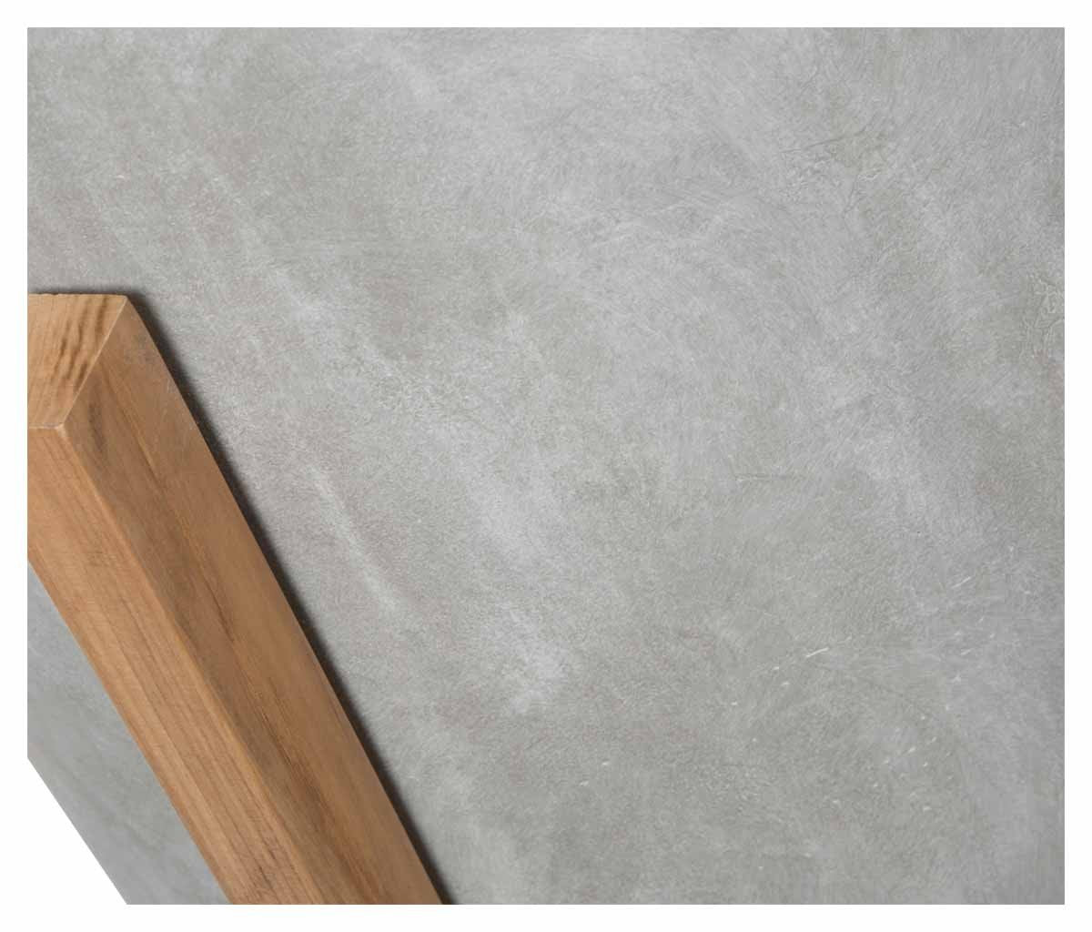Round Concrete Planter on Wooden Oak Stand Large-abc