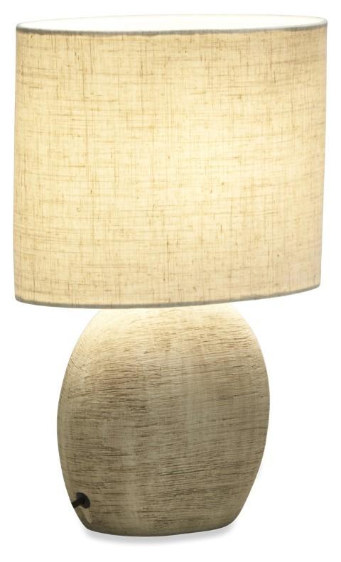 Medium Swirl Ceramic Lamp with Fabric Shade - Terracotta/Natural-abc