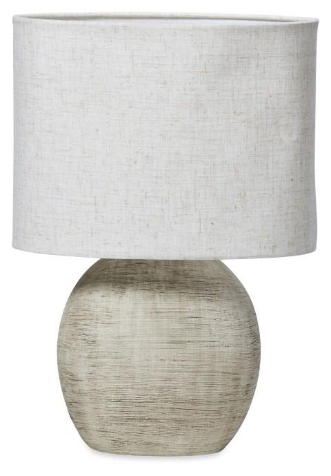 Medium Swirl Ceramic Lamp with Fabric Shade - Natural/Natural-abc