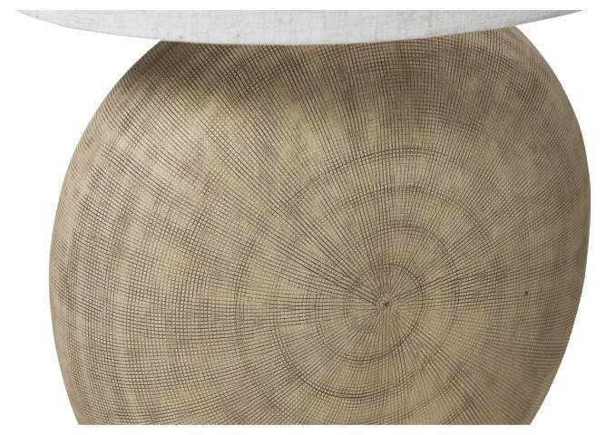 Large Swirl Ceramic Lamp with Fabric Shade - Terracotta/Natural-abc