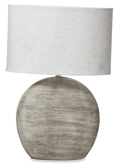 Large Swirl Ceramic Lamp with Fabric Shade - Natural/Natural-abc