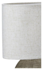Large Swirl Ceramic Lamp with Fabric Shade - Natural/Natural-abc