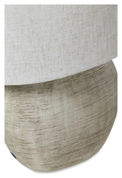 Large Swirl Ceramic Lamp with Fabric Shade - Natural/Natural-abc