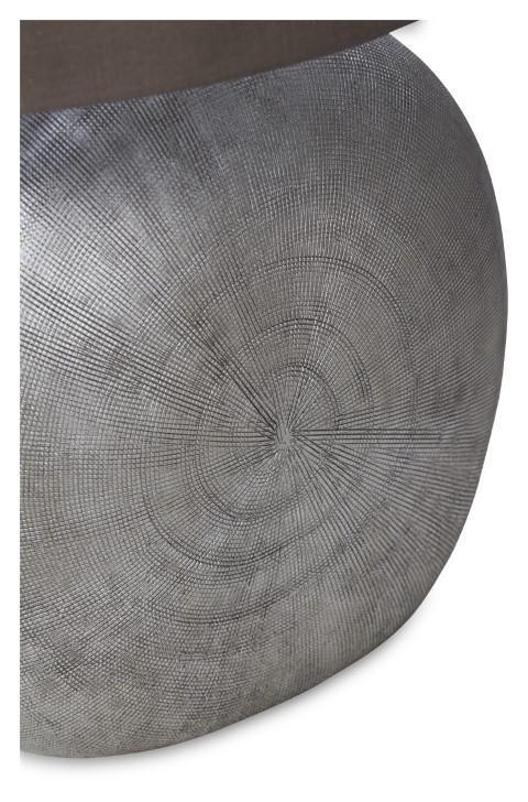 Large Swirl Ceramic Lamp with Fabric Shade - Grey/Mushroom-abc